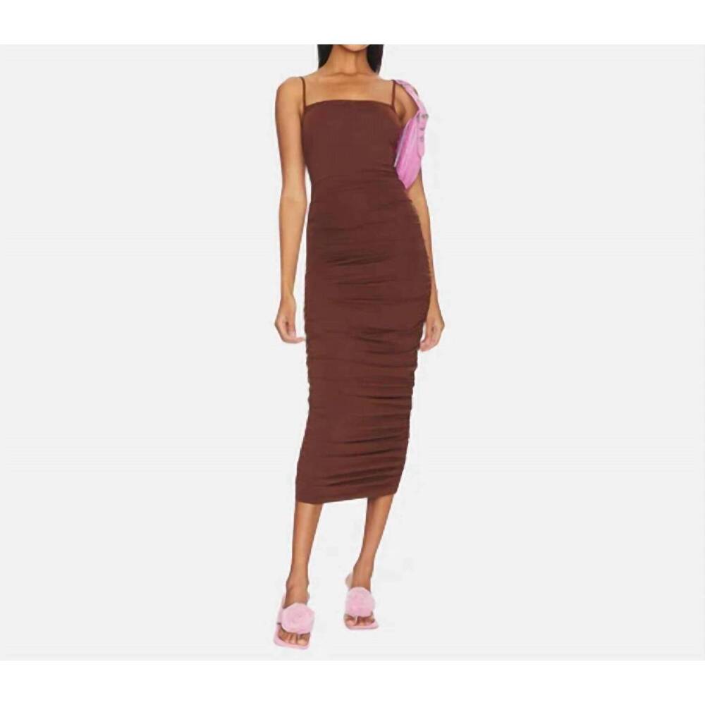 NEW OW COLLECTION ezra midi dress in brown